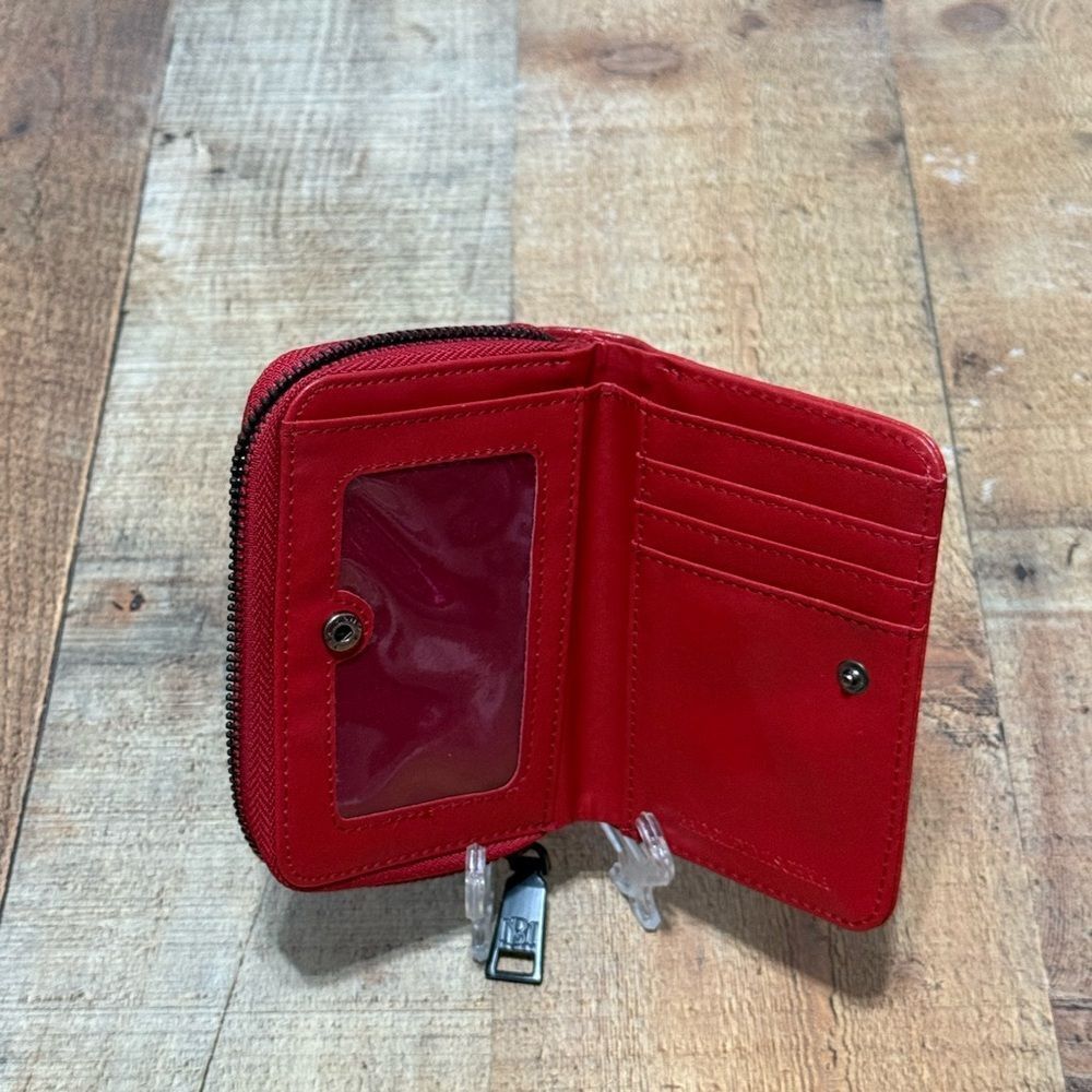 BADGLEY MISCHKA Red Croco Embossed Short Wallet Red /Vegan Leather - Picture 12 of 14